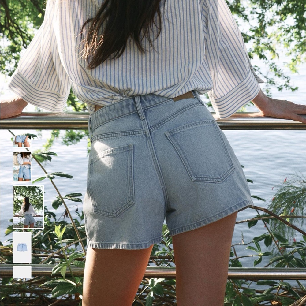 NWT Zara Mom Fit Mid Rise Denim Shorts (Size 4) - Picture 8 of 8